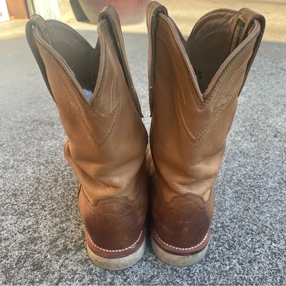 Tecovas Leather Boots Cowboy Ranch Wear Men’s Size 11.5 D Wheat Tan Vibram Sole - Picture 6 of 16